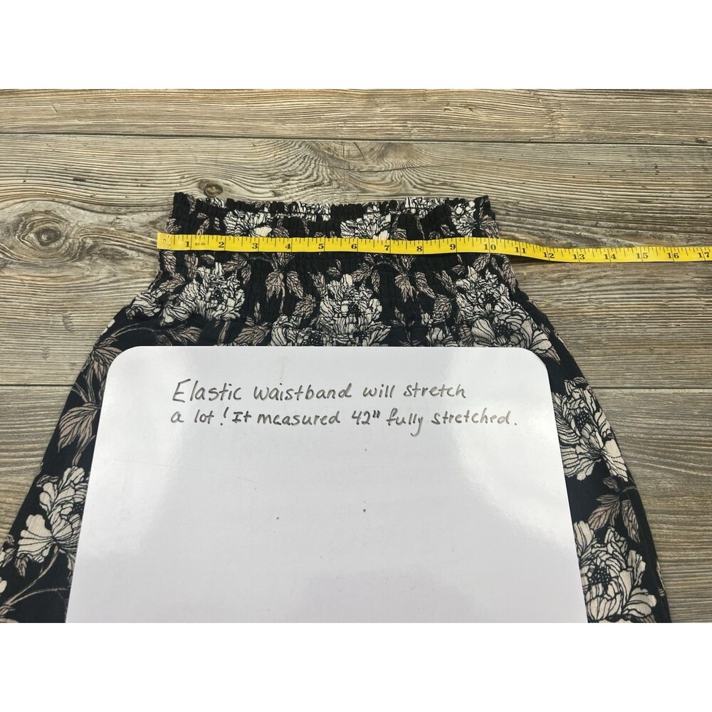 Rewash‎ Junior's L Smocked Waist Split Leg Pants Floral Pull-On Boho Festival - Picture 7 of 14